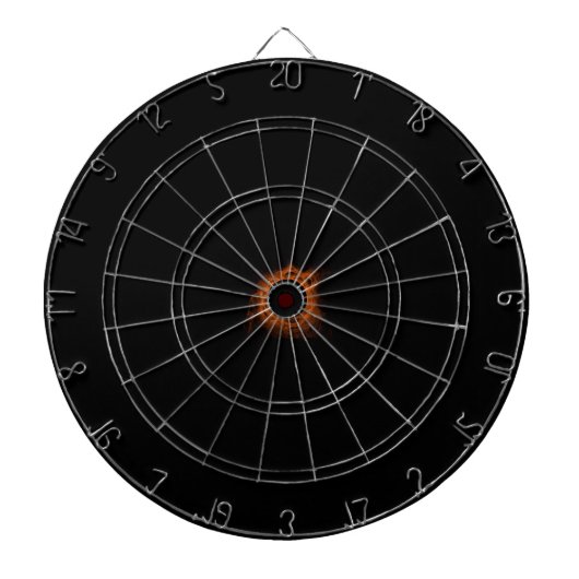 Orange Fiery Eclipse Black Hole Dart Board Dartscheibe (vorne)