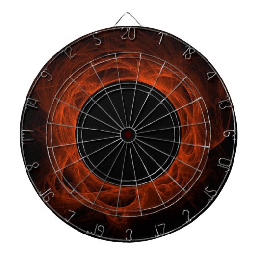 Orange Fiery Eclipse oder Black Hole Dart Board Dartscheibe (vorne)