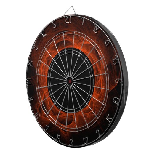 Orange Fiery Eclipse oder Black Hole Dart Board Dartscheibe (Vorderseite rechts)