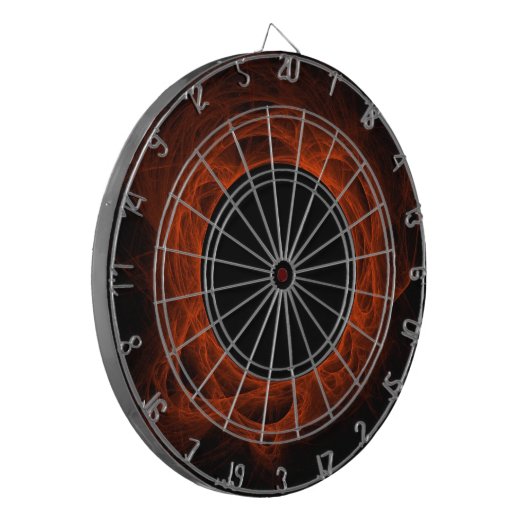 Orange Fiery Eclipse oder Black Hole Dart Board Dartscheibe (Vorderseite Links)