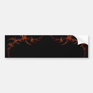 Orange Fiery Fraktal Border Autoaufkleber