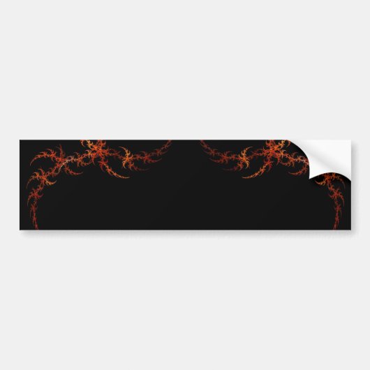 Orange Fiery Fraktal Border Autoaufkleber (Vorne)