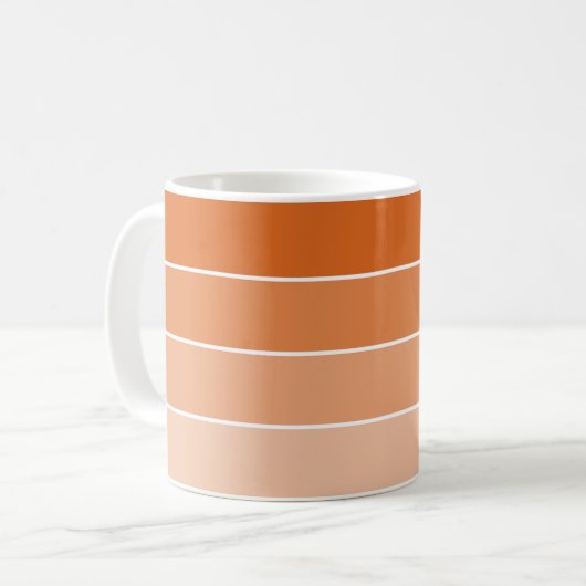 Orange Fiery Sunset Coffee Tasse mit weißer Border (Vorderseite Links)