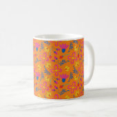 Orange Fiesta Floral Maßgeschneiderte erste Kaffeetasse (VorderseiteRechts)