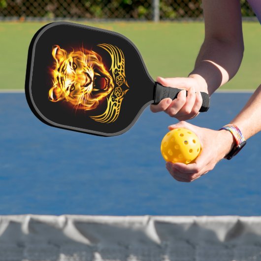 Orange Fire Flaming Tiger Cat Pickleball Schläger (InSitu)