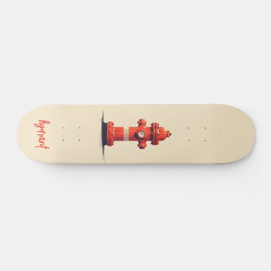 Orange Fire Hydrant Skateboard (Horizontal)