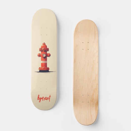 Orange Fire Hydrant Skateboard (Vorderseite)