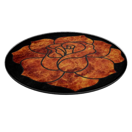 Orange Fire Rose Cutting Board Schneidebrett (Ecke)