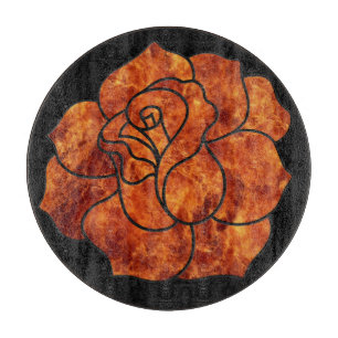 Orange Fire Rose Cutting Board Schneidebrett