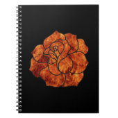 Orange Fire Rose Spiral Notebook Notizblock (Vorderseite)