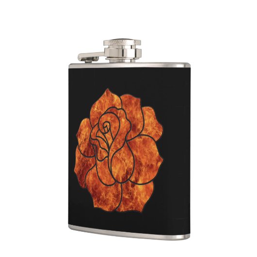 Orange Fire Rosen Flask Flachmann (Links)