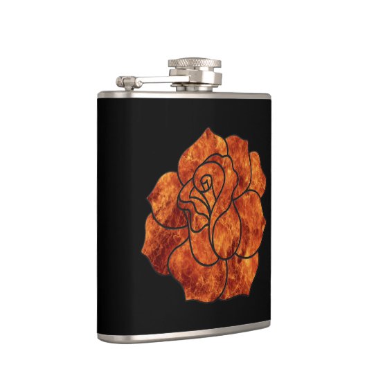 Orange Fire Rosen Flask Flachmann (Rechts)