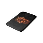 Orange Fire Skull Bath Mat Badematte (Schrägansicht)