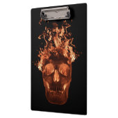 Orange Fire Skull Clipboard Klemmbrett (Links)