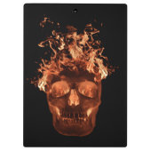 Orange Fire Skull Clipboard Klemmbrett (Rückseite)