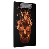 Orange Fire Skull Clipboard Klemmbrett (Rechts)