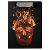 Orange Fire Skull Clipboard Klemmbrett (Vorderseite)
