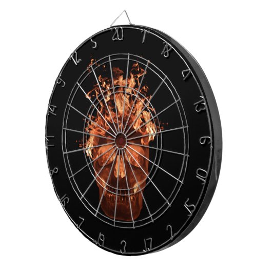 Orange Fire Skull Dart Board Dartscheibe (Vorderseite rechts)