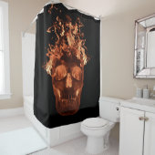 Orange Fire Skull Duschvorhang (Beispiel)