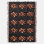 Orange Fire Skull Throw Blanket Decke (Vorderseite Vertikal)