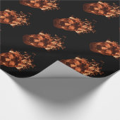 Orange Fire Skull Wrapping Paper Geschenkpapier (Ecke)
