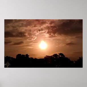 Orange Fireball Sunrise Hot Springs Nationalpark Poster