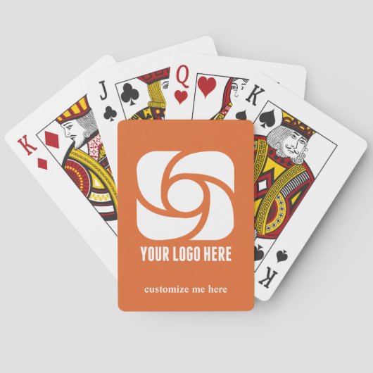 Orange Firmenlogo Benutzerdefiniertes Geschäft Mar Spielkarten (Rückseite)