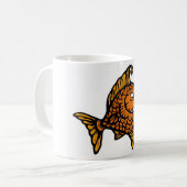 Orange Fische Kaffeetasse (Vorderseite Links)