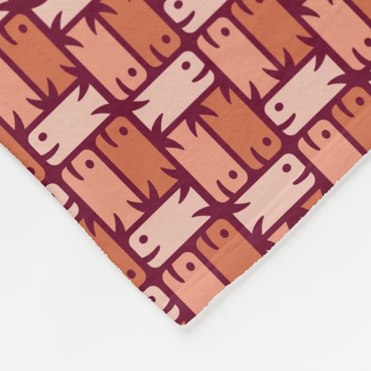 Orange Fish Basket Weave Muster Fleece Blanket (Ecke)