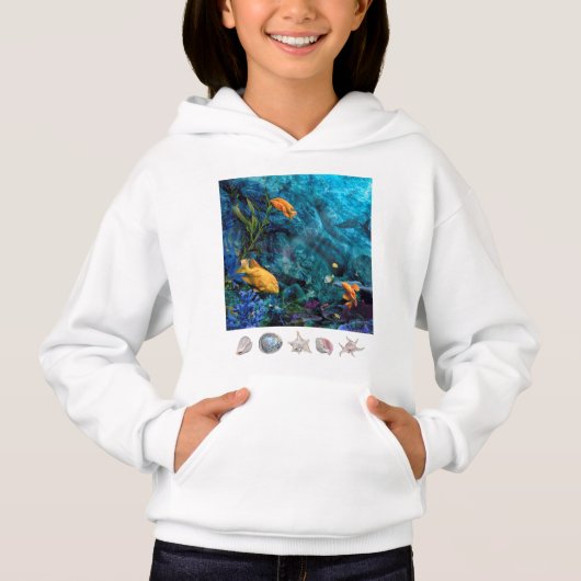ORANGE FISH BLAUE OCEAN HOODIE (Vorderseite)