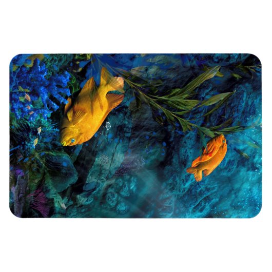 ORANGE FISH BLAUE OCEAN MAGNET (Horizontal)