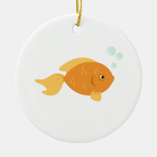 Orange Fish Keramik Ornament