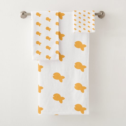 Orange Fish Repetier Kids Baby White Bath Handtuch Badhandtuch Set (Insitu)