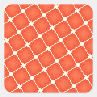 Orange Fishing Net Mosaic Tile Grid Muster Geschen Quadratischer Aufkleber