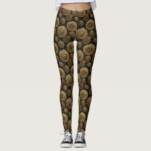 Orange Fitnessstudio Dahlien Luxus-Geschenke für F Leggings