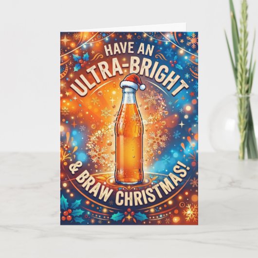 Orange Fizz Braw Weihnachtskarte Karte (Vorderseite)