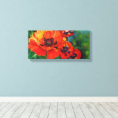 Orange Flamboyant Painted Oriental Poppies Leinwanddruck (Insitu (Holzboden))