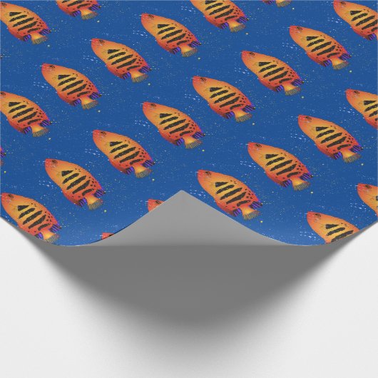 Orange Flame Angelfish Aquarium Reef Fischmuster Geschenkpapier (Ecke)