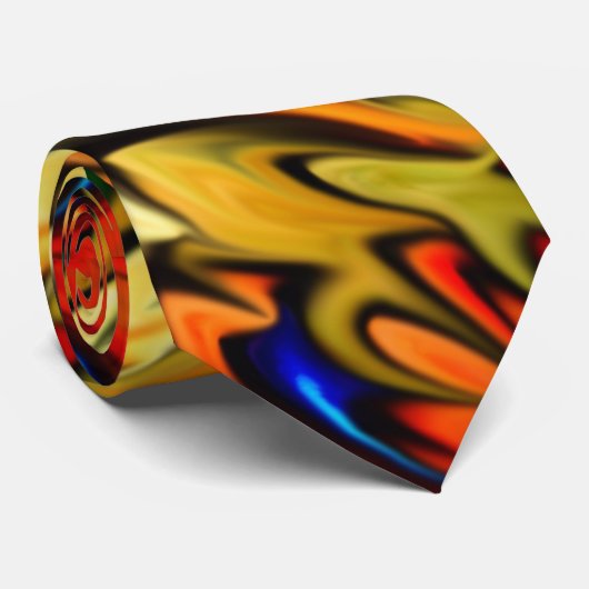 Orange Flame Morphed Cut Glass Krawatte (Gerollt)