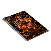 Orange Flame Skull Spiral Notebook Notizblock (Rechte Seite)