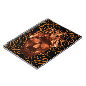 Orange Flame Skull Spiral Notebook Notizblock (Linke Seite)