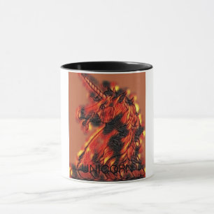 Orange Flames Feuer Einhorn Magisches Pferd Tasse
