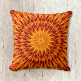 Orange Flames Kaleidoskop Kissen