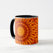 Orange Flames Kaleidoskop Tasse (Vorderseite Links)