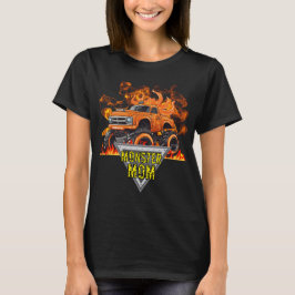 Orange Flames Monster Mama T - Shirt