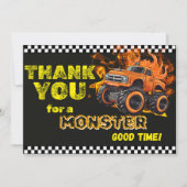 Orange Flames Monster Truck Vielen Dank Hinweis Dankeskarte (Vorderseite)
