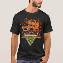 Orange Flames Monster Vater Männer T - Shirt