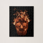 Orange Flaming Fire Skull Puzzle (Vertikal)