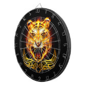 Orange Flaming Fire Tiger Dartscheibe (Vorderseite rechts)