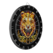 Orange Flaming Fire Tiger Dartscheibe (Vorderseite Links)